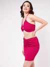 Halter Beach Top With Fitted Skirt Set