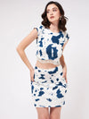 Digital Printed Crop Top With Tassels And Fitted Skirt Set