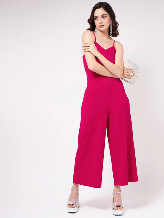 Solid Jumpsuit With Tie-Ups And Cut-Outs