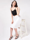 Solid Pleated Skirt-ZLB714WHT-XS