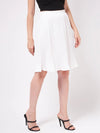 Solid Pleated Skirt-ZLB714WHT-XS