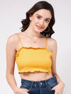 Solid Strappy Basic Rib Crop Top-ZL6210YLW-XS