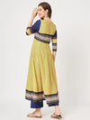 Mughal Printed Flared Kurta-PK4324YLW-S