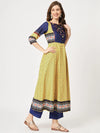 Mughal Printed Flared Kurta-PK4324YLW-S