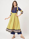 Mughal Printed Flared Kurta-PK4324YLW-S