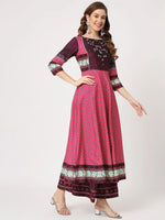 Mughal Printed Flared Kurta-PK4324PNK-S