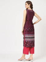 Mughal Printed Sleeveless Kurta-PK4326PNK-S