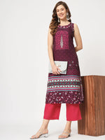 Mughal Printed Sleeveless Kurta-PK4326PNK-S