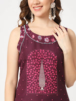 Mughal Printed Sleeveless Kurta-PK4326PNK-S