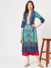 Mughal Straight Kurta With Crew Neck-PK4321NVY-S