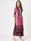 Mughal Straight Kurta With Crew Neck-PK4321PNK-S