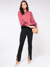 Satin Elegant Puff Sleeves Shirt Top