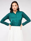 Solid Satin Elegant Shirt Top