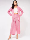 Chambray Long Blazer And Pant Set-ZLCO10035PINK-XS