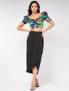 Picasso Printed Top With Dhoti Skirt Set