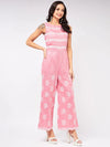 Cotton Printed Sleeveless Jumpsuit-PKJS621PINK-XS