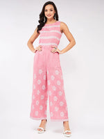 Cotton Printed Sleeveless Jumpsuit-PKJS621PINK-XS