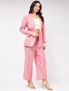 Solid Pastel Blazer And Pant Set-ZLCO10020PINK-XS