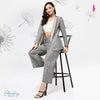 Solid Pastel Blazer And Pant Set-ZLCO10020GREY-XS