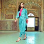 Jaipur Haat Leg 'O' Mutton Sleeves Jacket With Top And Dhoti Pant-PKC10104-S