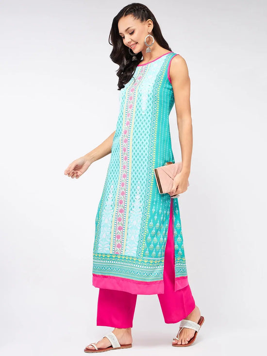 Jaipur Haat Placement Sleeveless Kurta-PK4409-S