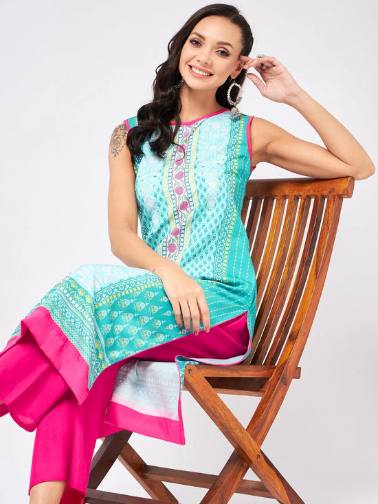 Jaipur Haat Placement Sleeveless Kurta-PK4409-S