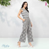 Cotton Printed Sleeveless Jumpsuit-PKJS621GREY-XS