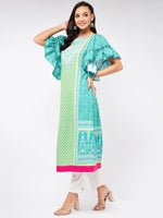 Jaipur Haat Placement Kurta With Flared Sleeves-PK4404-S