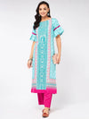 Jaipur Haat Placement Kurta With Box-Pleat Sleeves