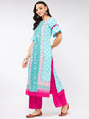 Jaipur Haat Placement Kurta With Box-Pleat Sleeves