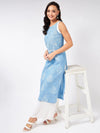 Sleeveless Printed Chambray Kurta-PK4263BLUE-S