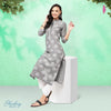 Lotus Printed Chambray Kurta-PK4266GREY-S