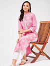 Lotus Printed Chambray Kurta-PK4266PINK-S