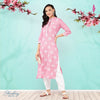 Lotus Printed Chambray Kurta-PK4266PINK-S