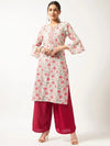 Printed Kurta With Bell Sleeves-PK4482-S