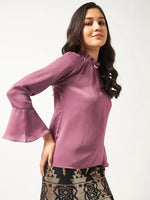 Elegant Solid Pearl Neck Top