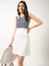 Women's Striped Cut-Out Dress