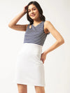 Women's Striped Cut-Out Dress