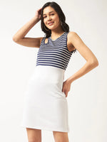 Women's Striped Cut-Out Dress