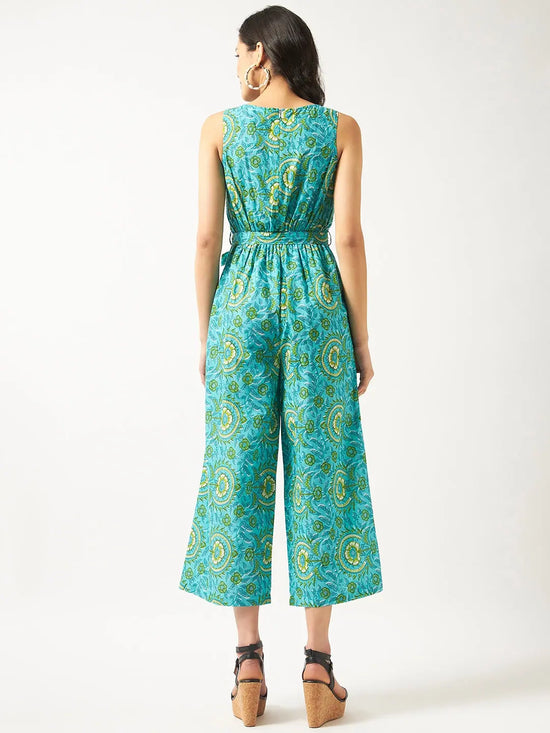 Floral Printed Sleeveless Jumpsuit