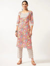 Lace Yoke Kurta With Pants