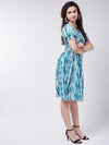 Women's Tye-Dye Printed Square Neck Dress