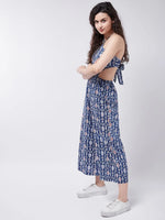 Ethnic Printed Jumpsuit With Halter Neck