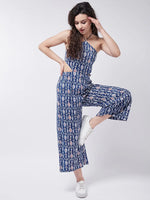 Ethnic Printed Jumpsuit With Halter Neck