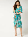 Green Printed Dhoti Dress