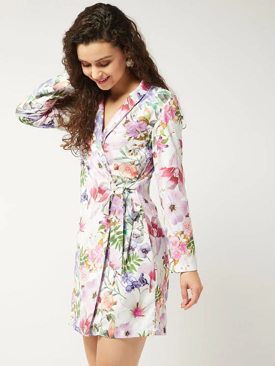 Floral Printed Blazer Dress