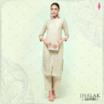 Pista Festive Foil Printed Kurta With U-Shape Hemline