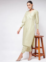 Pista Festive Foil Printed Kurta With Stylish Cuff