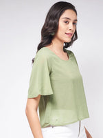 Flaunt Yourself In Solid Sheer Top