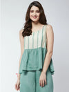 Soaked In Pastels Strappy Top With Flared Hemline